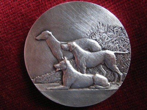 Medaille anc chiens levrier - medaille, chiens: